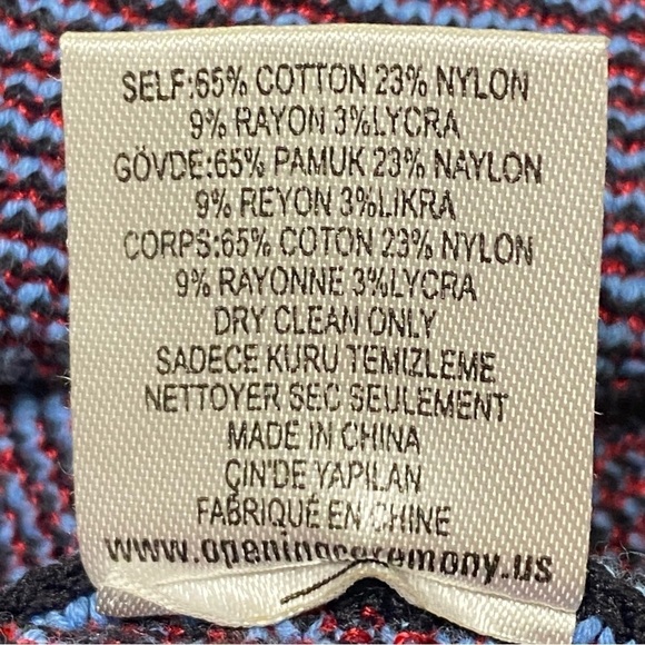 Opening Ceremony Crackle Knit Asymmetric Cropped Sweater Top Blue Large - Picture 7 of 8